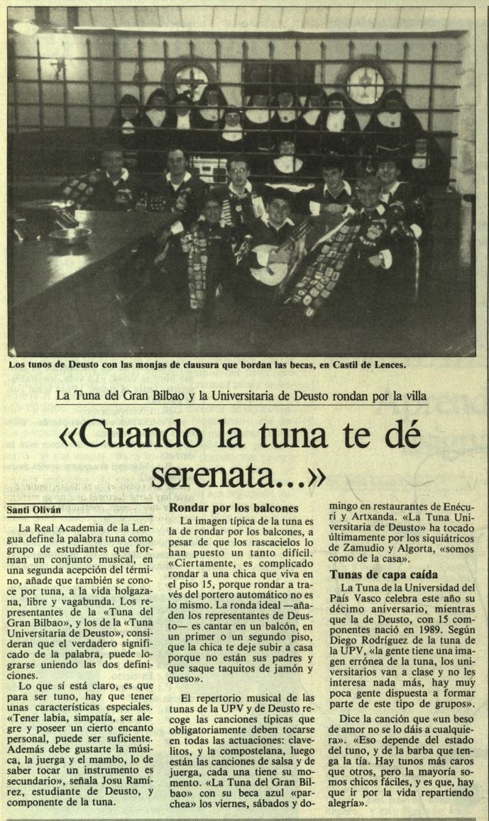 Reportaje sobre tunas bilbaínas