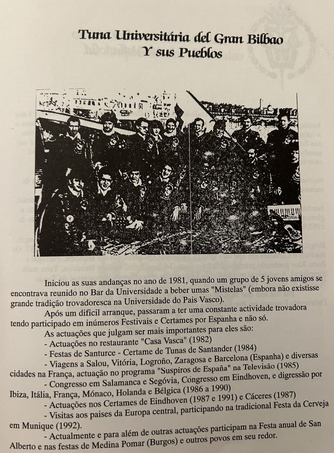 Fundadores de la Tuna del Gran Bilbao